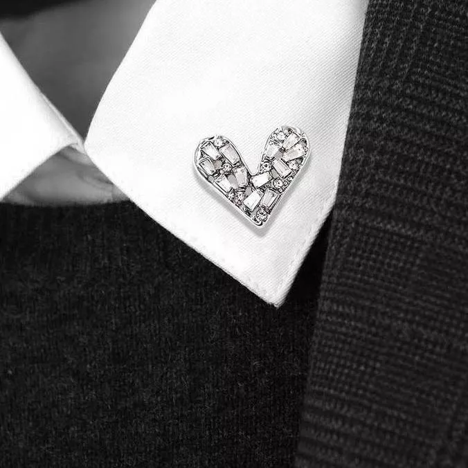 SKEDS Exquisite Small Size Rhinestone Heart Brooches Pins For Women Lady Elegant Crystal Design Suit Clothing Accessories Gift SKEDS Exquisite Small Size Rhinestone Heart Brooches Pins For Women Lady Elegant Crystal Design Suit Clothing Accessories Gift