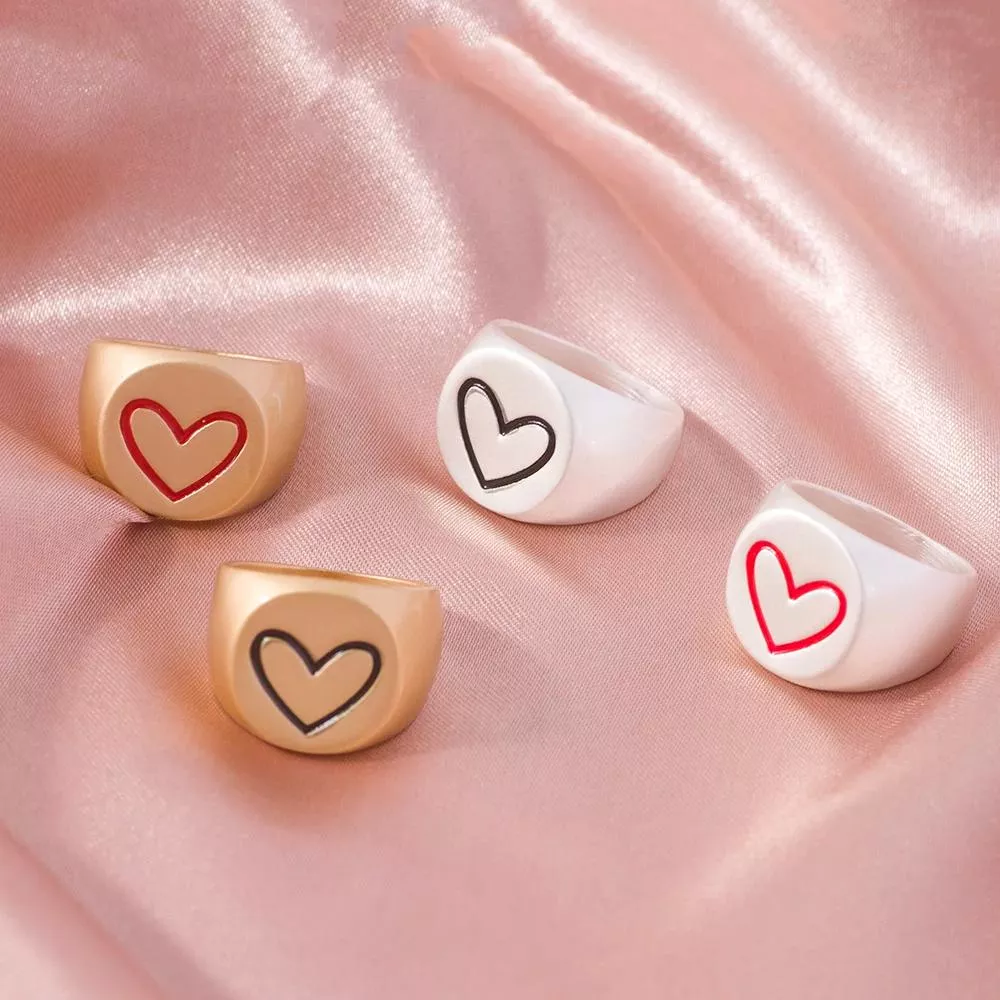 Lost Lady Female Women's Rings Wedding Alloy Enamel Love Heart Eye Round Rings Gifts Women Girl Party Fashion Jewelry Wholesale Lost Lady Female Women's Rings Wedding Alloy Enamel Love Heart Eye Round Rings Gifts Women Girl Party Fashion Jewelry Wholesale