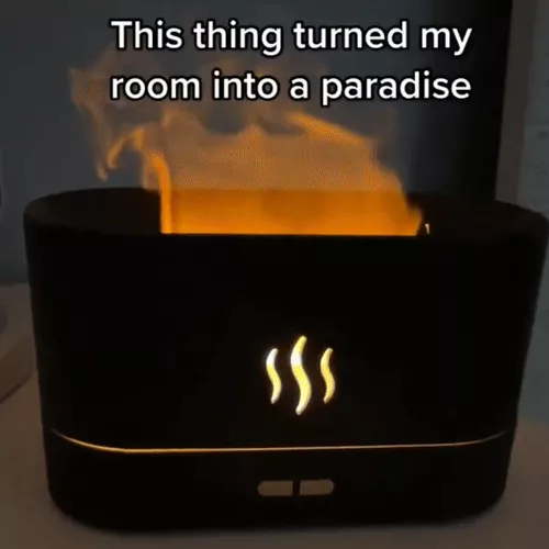 Aroma Diffuser Ultrasonic Cool Mist Maker with LED Flame Effect