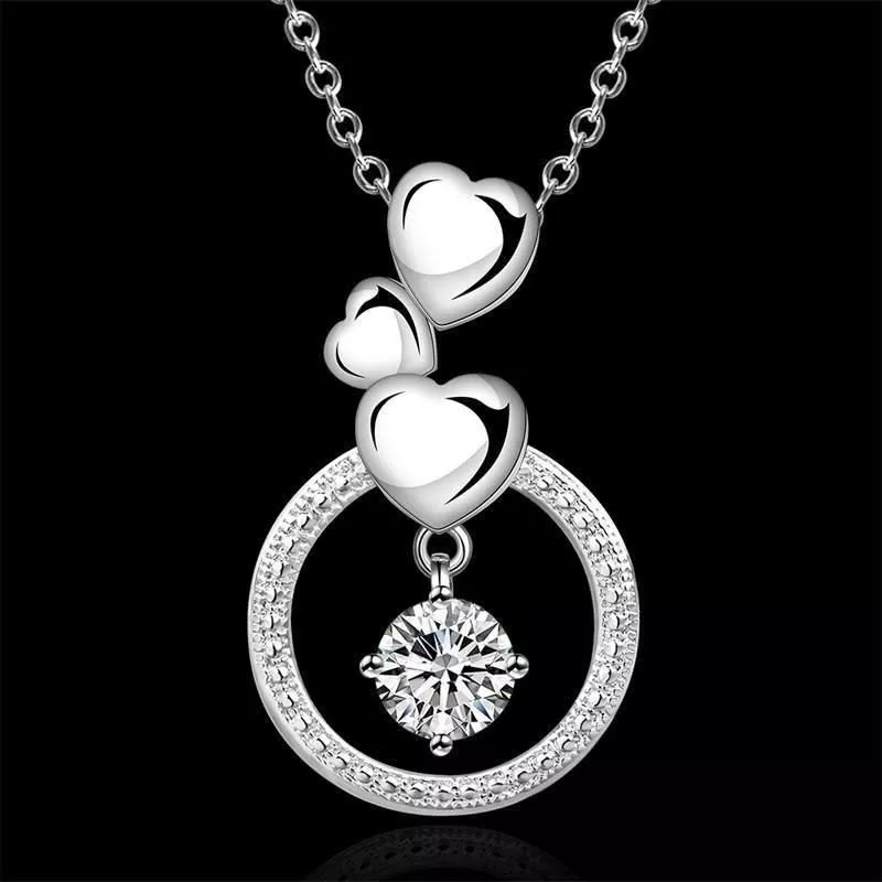 925 Sterling Silver Heart Pendant Necklace Cute Charms High Quality For Women Lady Wedding Jewelry Gifts 925 Sterling Silver Heart Pendant Necklace Cute Charms High Quality For Women Lady Wedding Jewelry Gifts